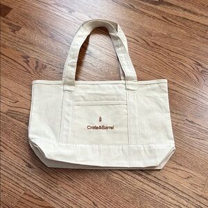 NWOT Crate and Barrel Canvas Tote Bag